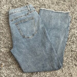 Blue Wide Leg Flare Jeans with Vintage Appeal